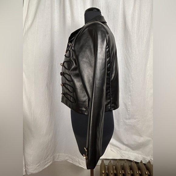NWOT Seta Military Inspired Faux-Leather Jacket - Picture 2 of 9